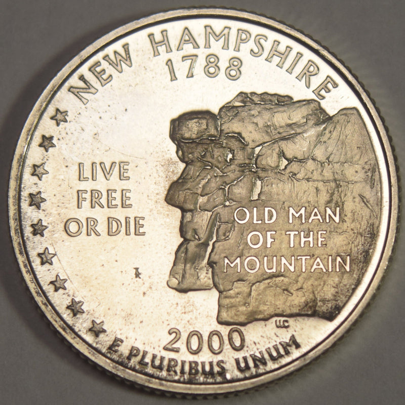2000-S New Hampshire State Quarter Superb Brilliant Proof Silver