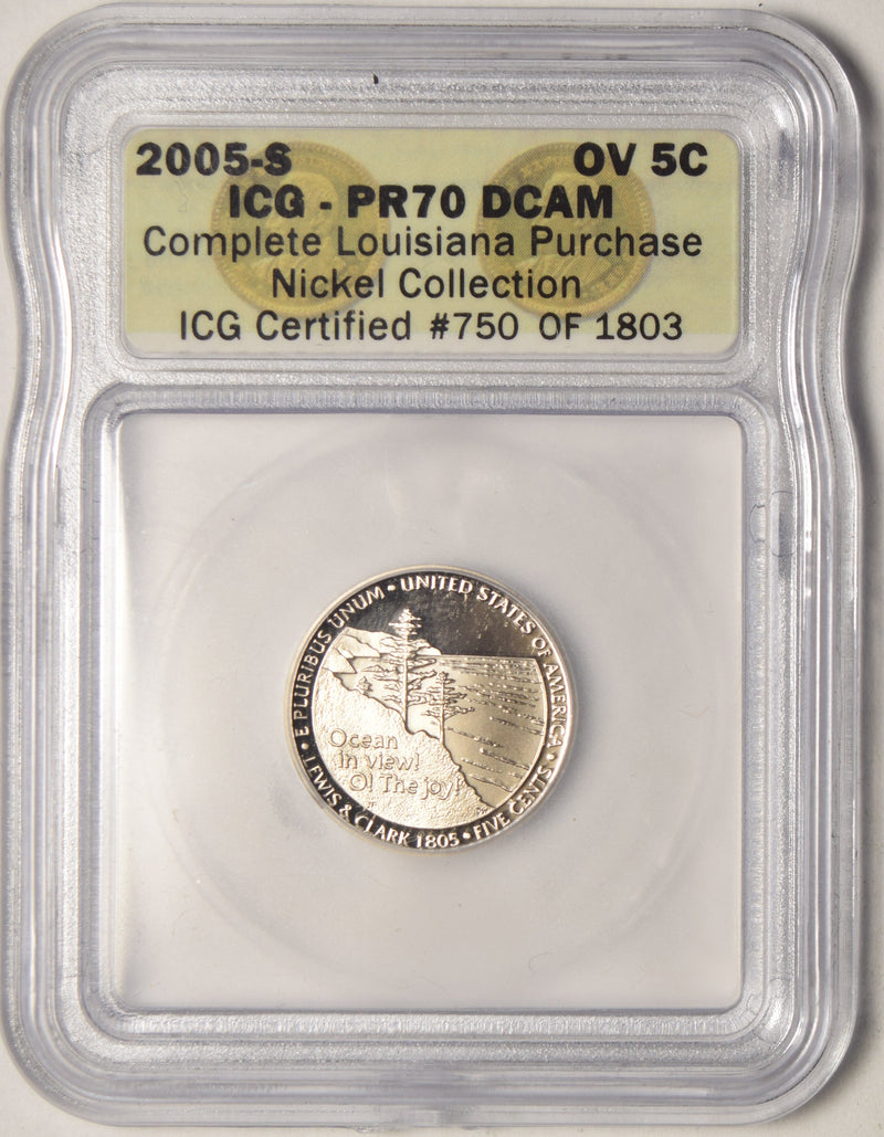 2005-S Ocean in View Jefferson Nickel ICG PR-70 DCAM