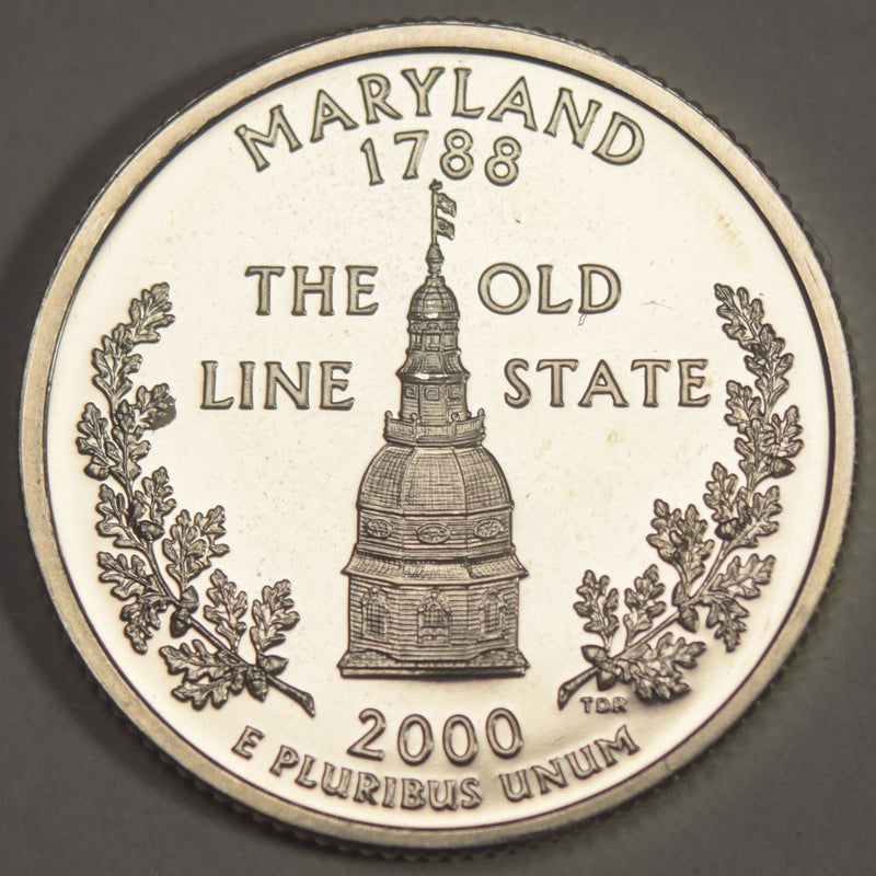 2000-S Maryland State Quarter Superb Brilliant Proof Silver