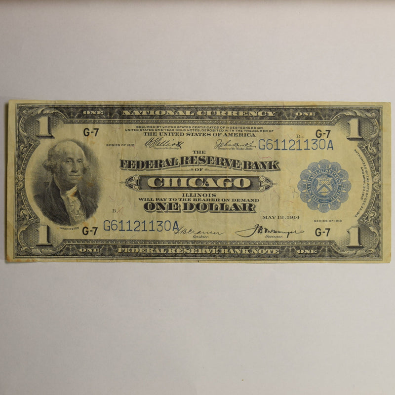 $1.00 1918 Federal Reserve Bank Chicago  . . . . VF/XF