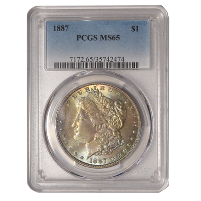 1887 Morgan Dollar . . . . PCGS MS-65 Color!