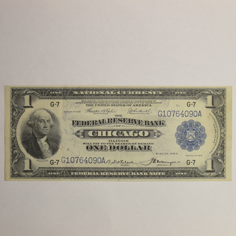 $1.00 1918 Federal Reserve Bank Chicago  . . . . Extremely Fine
