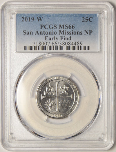 2019-W San Antonio Missions National Parks Quarter . . . . PCGS MS-66 Early Find