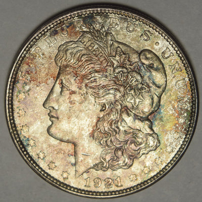 1921 Morgan Dollar Choice BU Toned