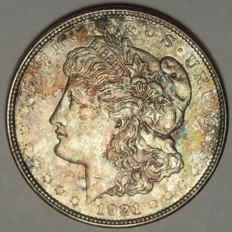 1921 Morgan Dollar Choice BU Toned