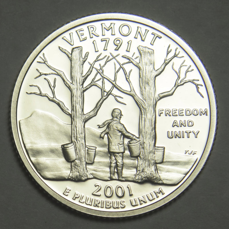 2001-S Vermont State Quarter . . . . Superb Brilliant Proof Silver