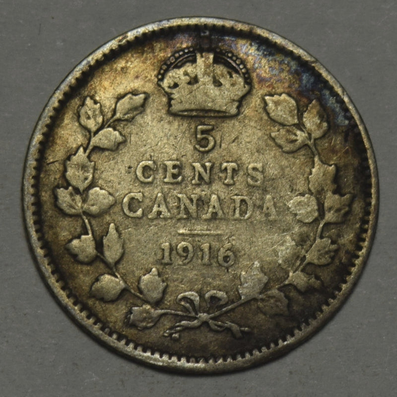 1916 Canadian 5 Cents . . . . Fine