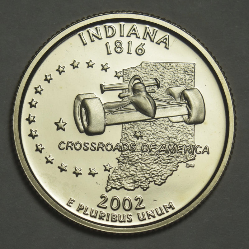 2002-S Indiana State Quarter Superb Brilliant Proof