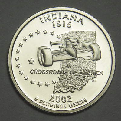 2002-S Indiana State Quarter Superb Brilliant Proof Silver