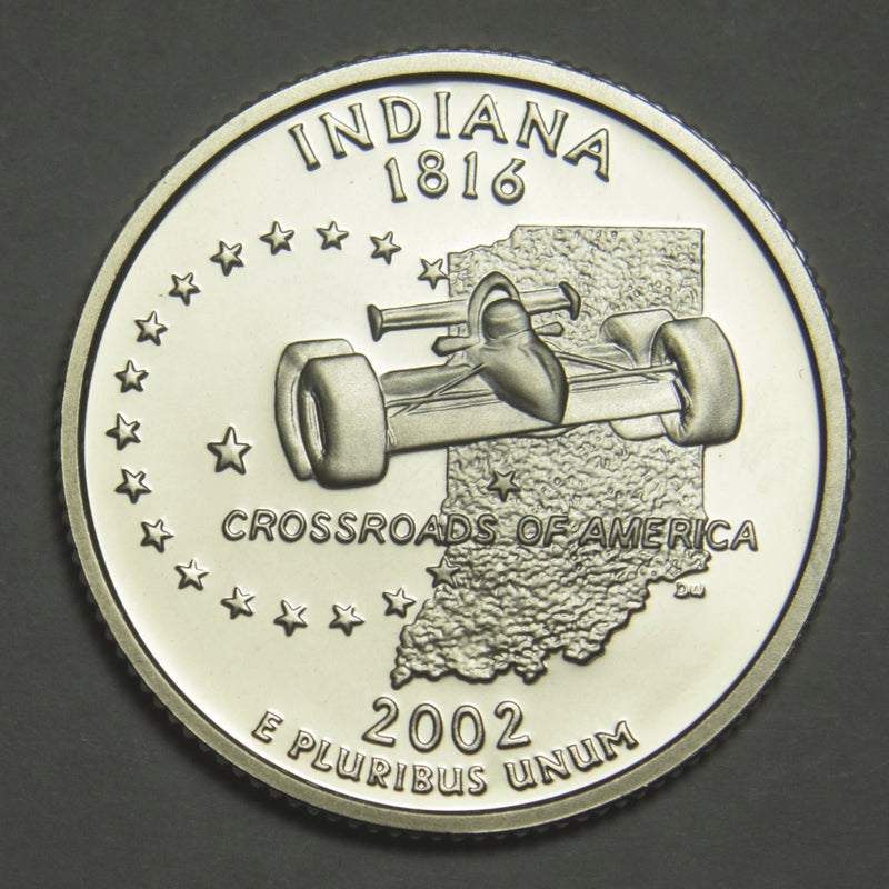 2002-S Indiana State Quarter Superb Brilliant Proof Silver