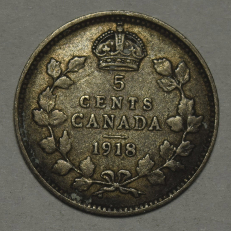 1918 Canadian 5 Cents . . . . Fine/VF
