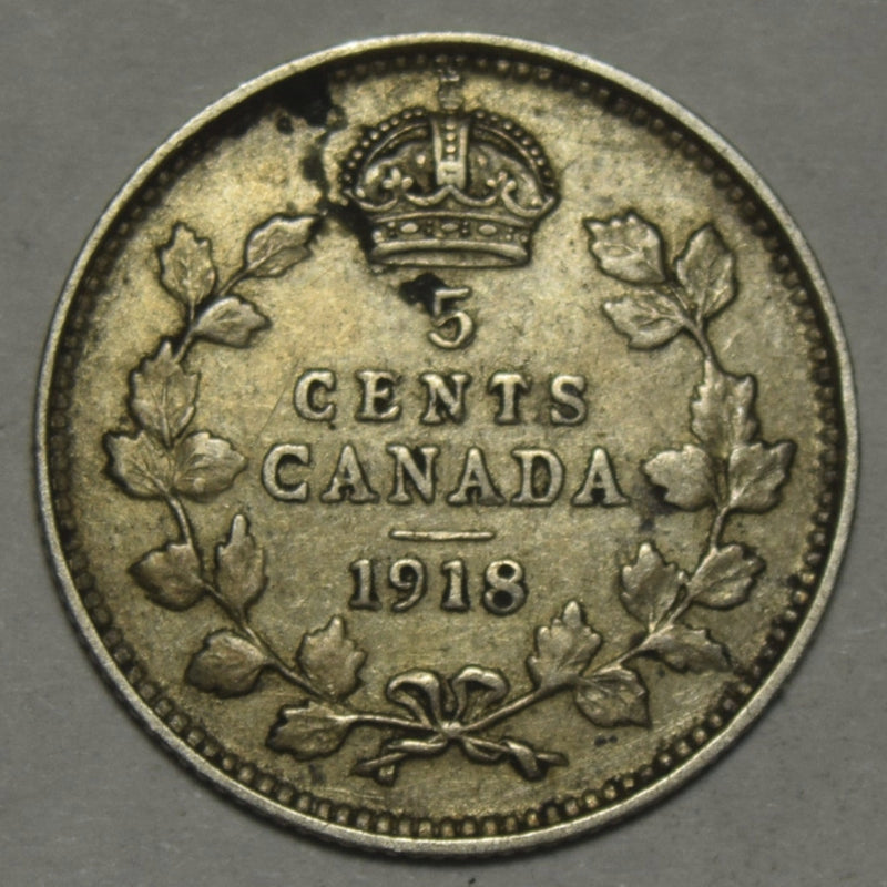 1918 Canadian 5 Cents . . . . XF/AU