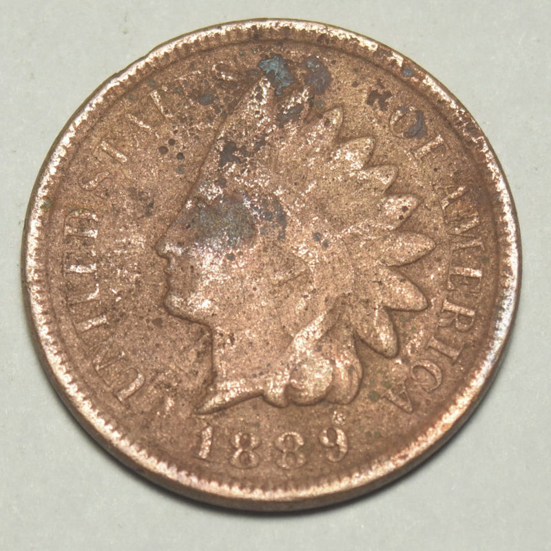 1889 Indian Cent . . . . VF badly corroded