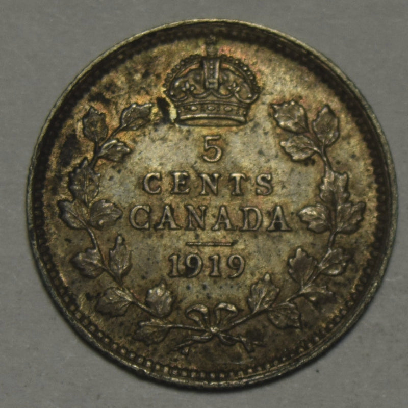 1919 Canadian 5 Cents . . . . XF/AU
