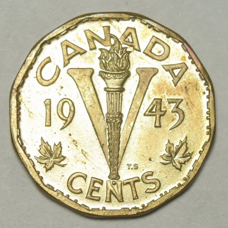 1943 Canadian 5 Cents . . . . Choice Brilliant Uncirculated