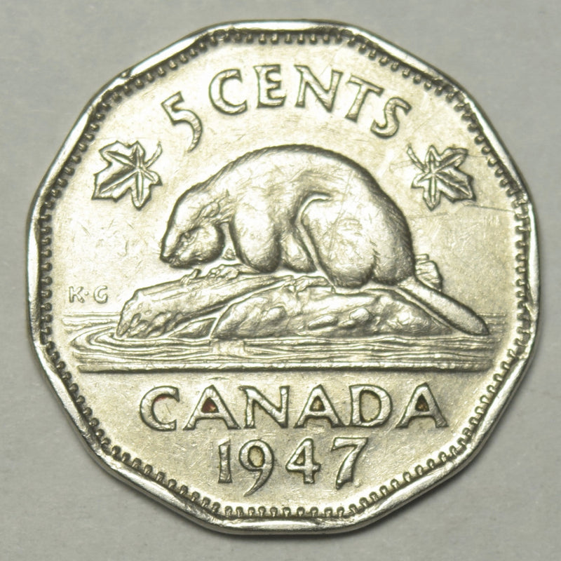 1947 DOT Canadian 5 Cents . . . . Extremely Fine