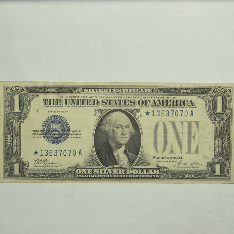 $1.00 1928 A -Funny Back- Silver Certificate STAR Fr. 1601 . . . . XF STAR
