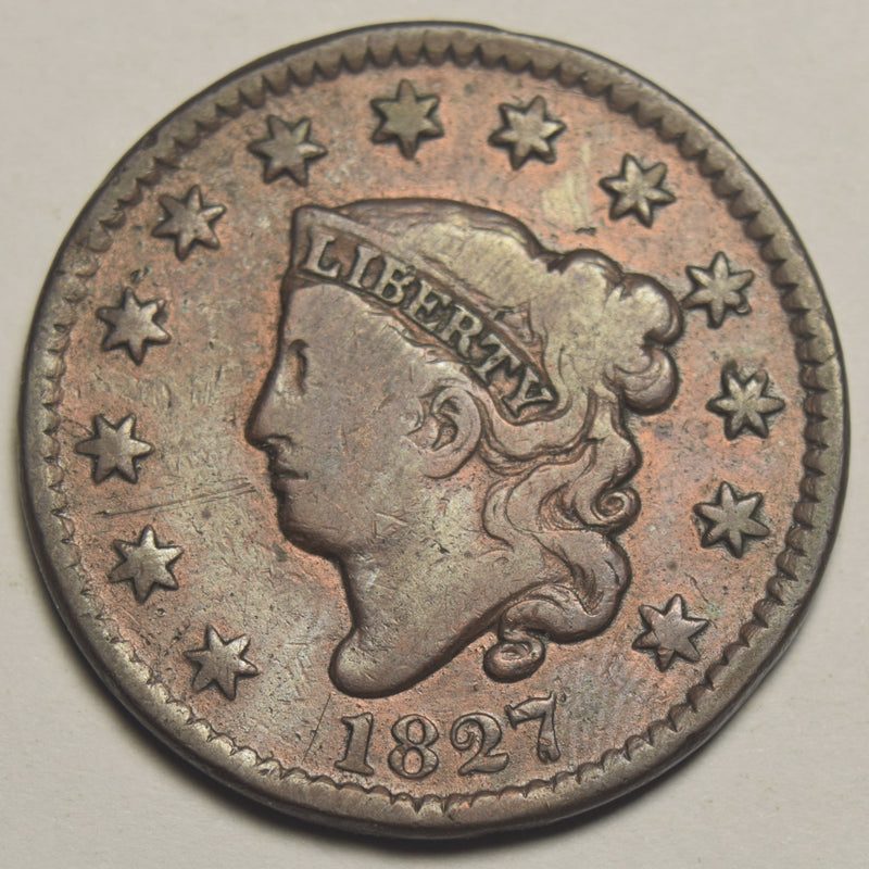 1827 Coronet Head Large Cent . . . . Fine