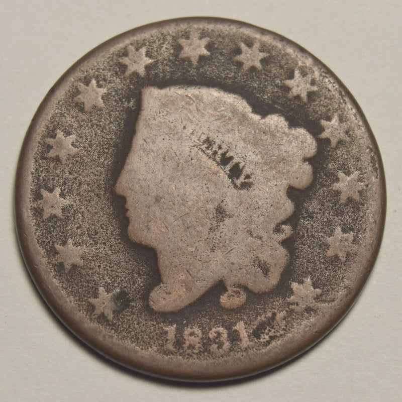 1831 Large Letters Coronet Head Large Cent About Good