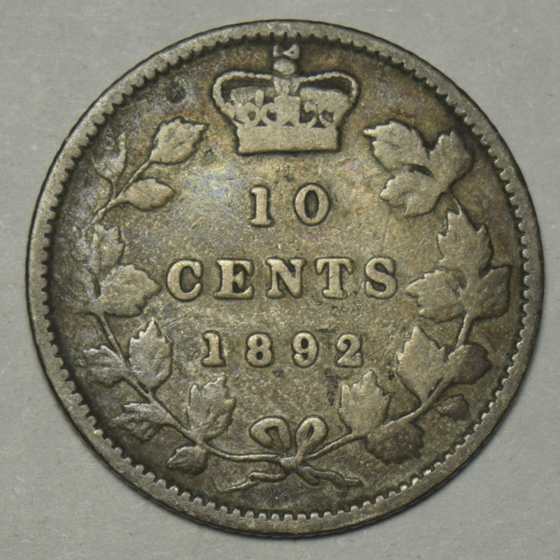 1892 Large 9 Canadian 10 Cents . . . . Good/VG