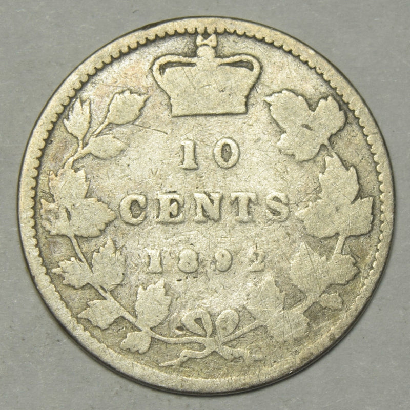 1892 Small 9 Canadian 10 Cents . . . . Good