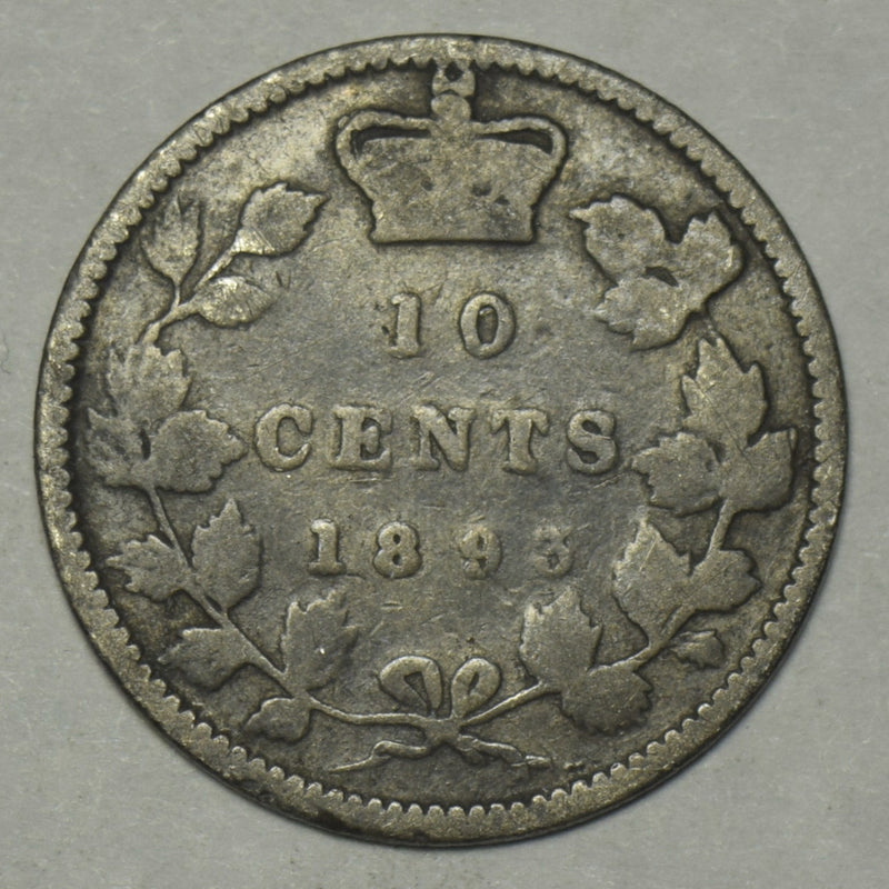 1893 Flat Canadian 10 Cents . . . . Good/VG