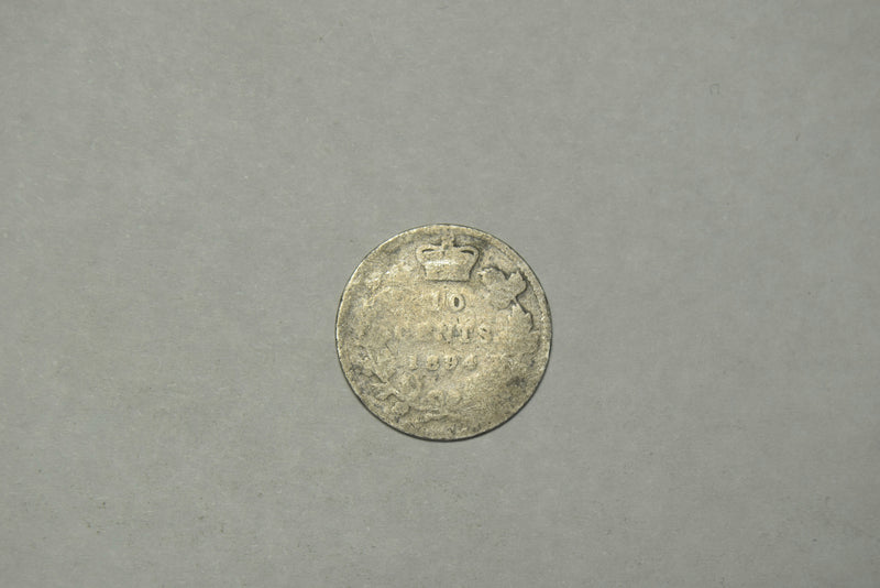 1894 Canadian 10 Cents . . . . About Good