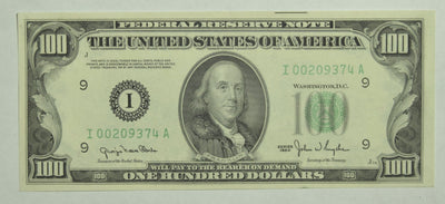 $100.00 1969 A Federal Reserve Note STAR C Choice About Uncirculated