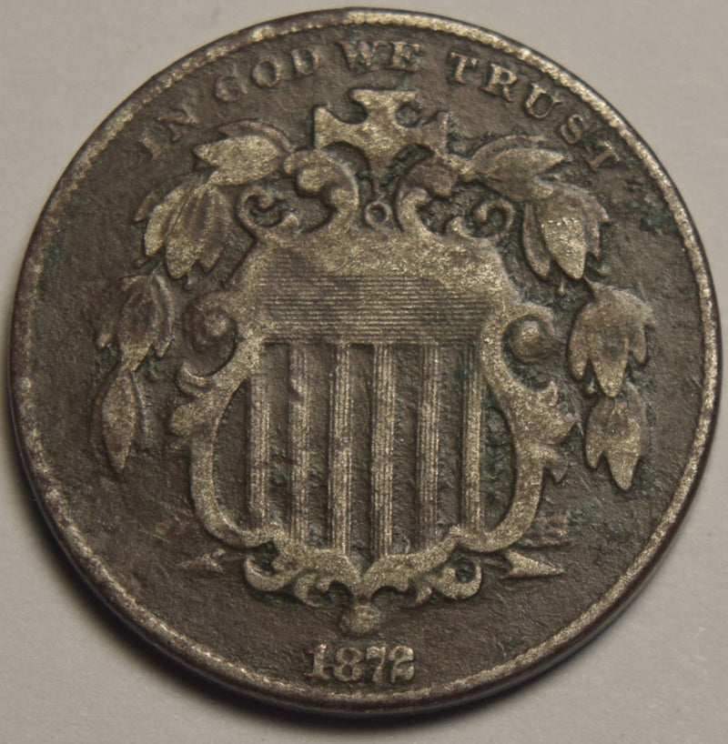 1872 Shield Nickel . . . . VG corrosion dark