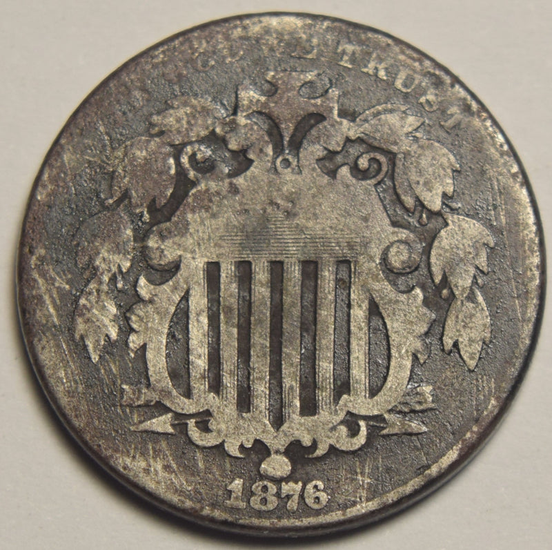 1876 Shield Nickel . . . . Fine dark scrathes