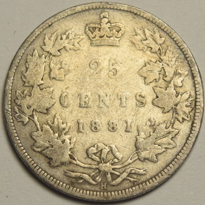 1881-H Canadian Quarter Fine scratches