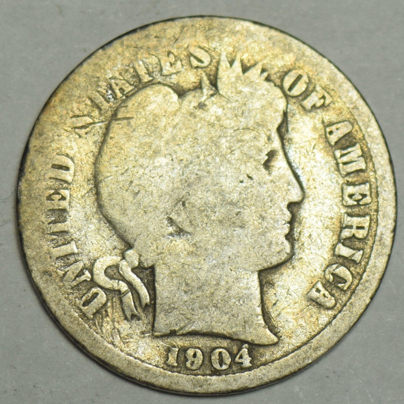 1904 Barber Dime . . . . About Good