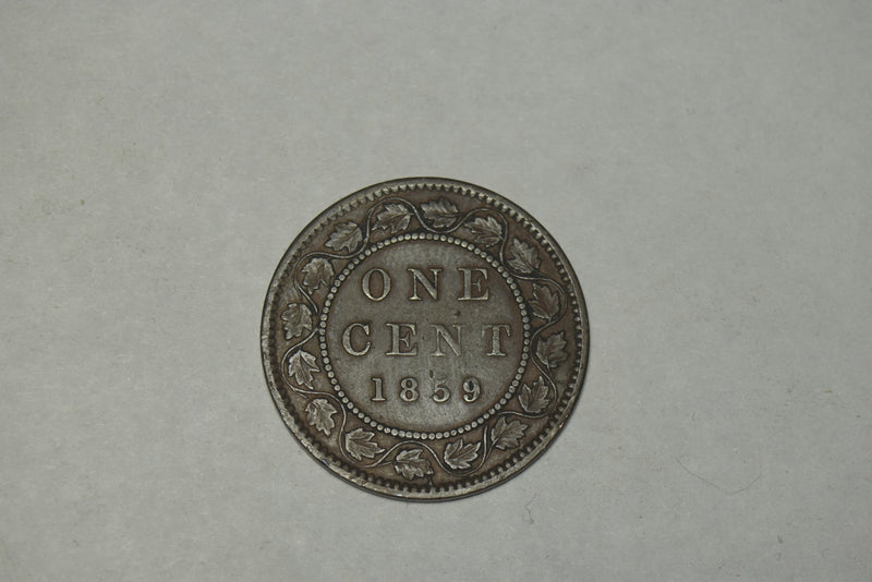1859 Narrow 9 Canadian Cent . . . . VF/XF