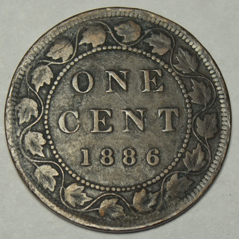 1886 Obverse 1 Canadian Cent . . . . Fine