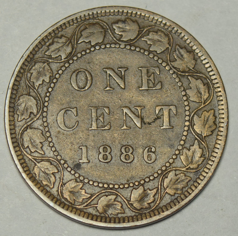 1886 Obverse 2 Canadian Cent . . . . Fine/VF
