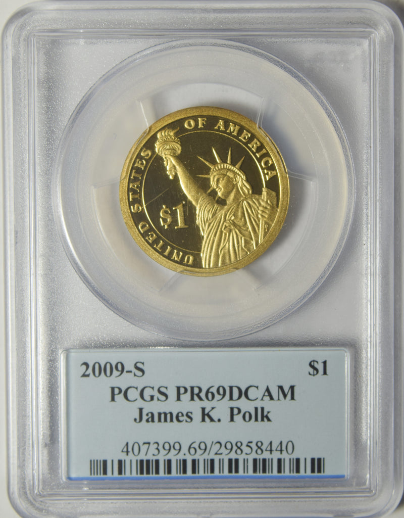 2009-S James K Polk Presidential Dollar . . . . PCGS PR-69 DCAM