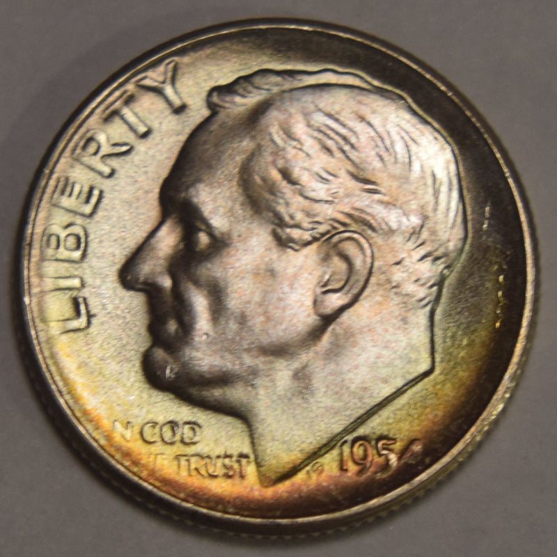 1954-S Roosevelt Dime Gem BU Color!