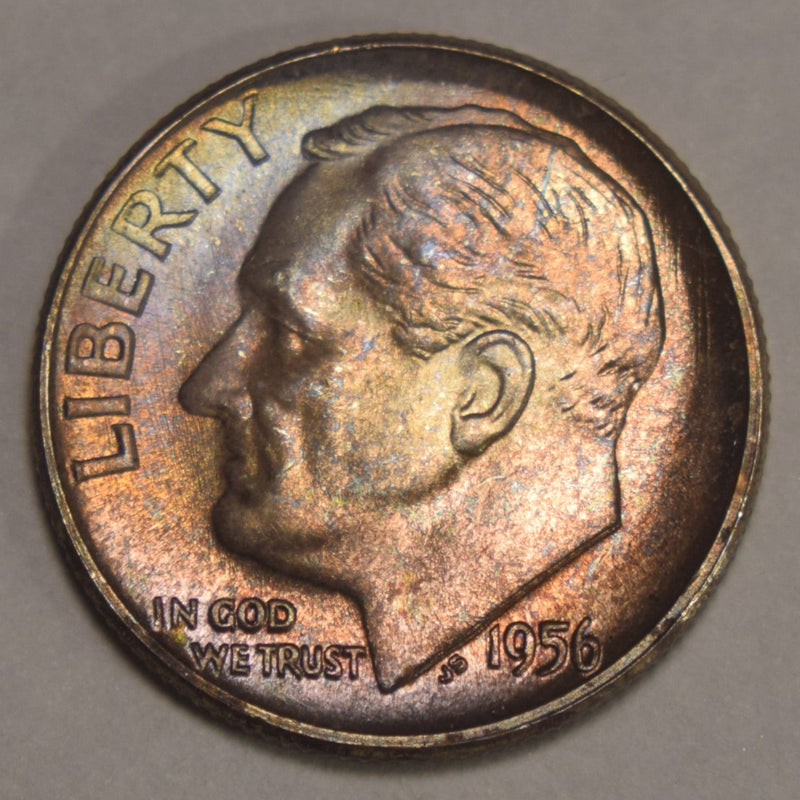 1956 Roosevelt Dime Superb BU Color!