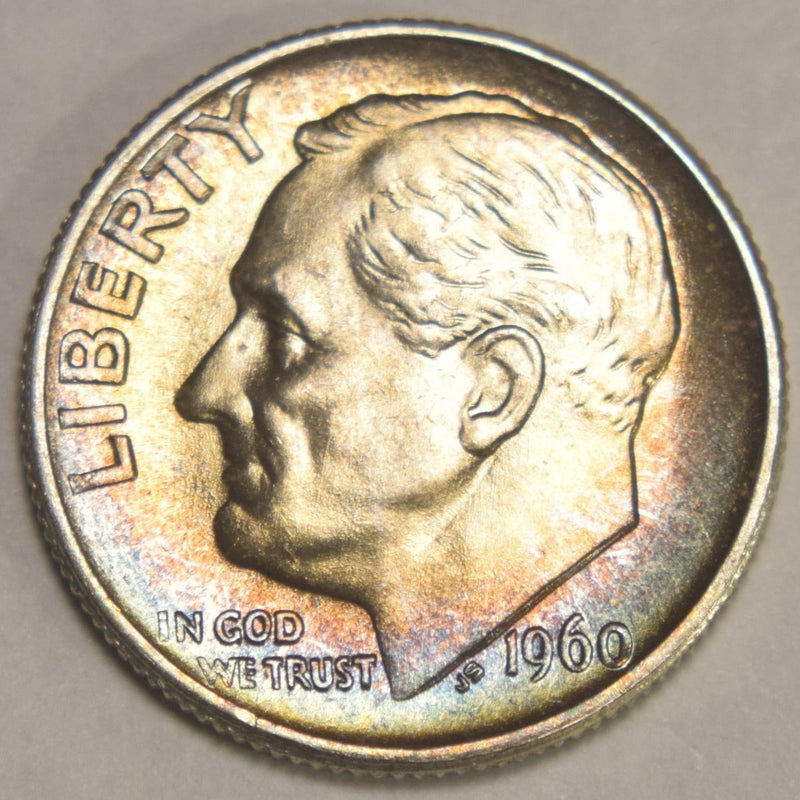 1960 Roosevelt Dime Gem BU Color!