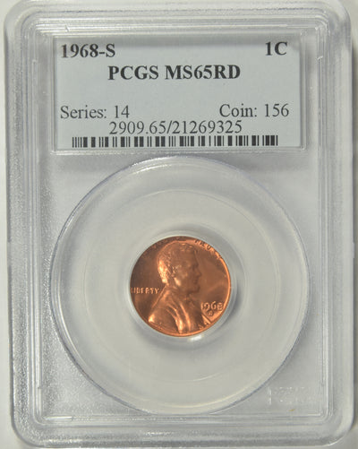 1968-S Lincoln Cent . . . . PCGS MS-65 RD