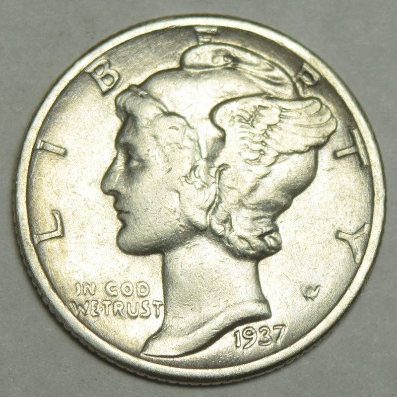 1937 Mercury Dime . . . . Choice About Uncirculated