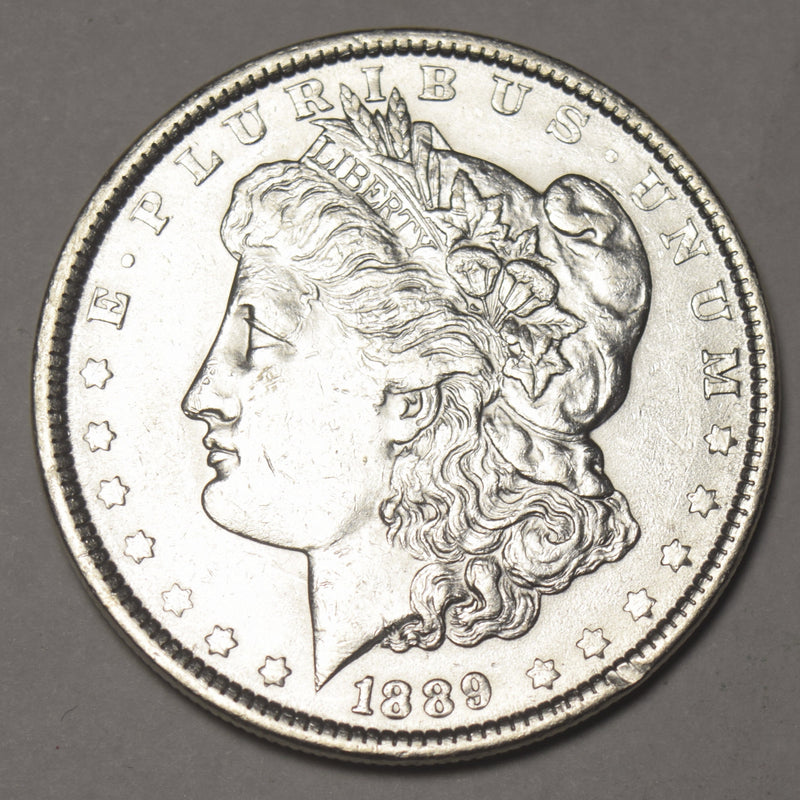 1889 Morgan Dollar . . . . AU rim hit