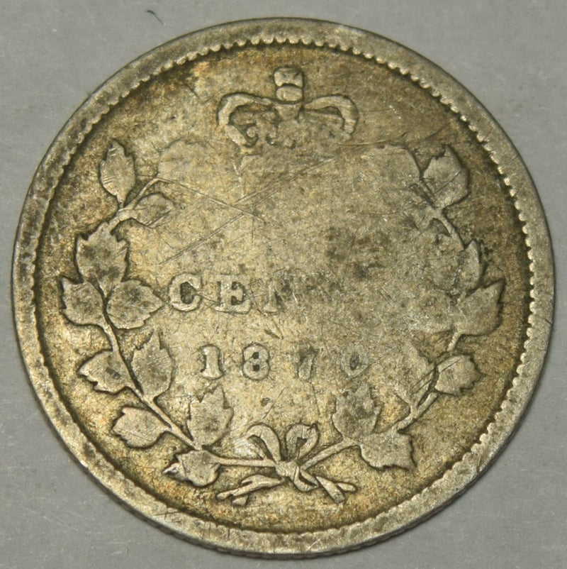 1870 Raised Canadian 5 Cents . . . . Fine