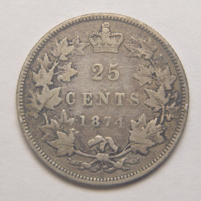 1874-H Canadian 5 Cents Fine/VF