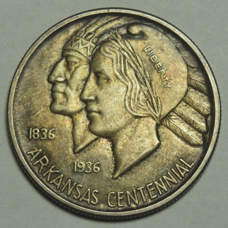 Arkansas Half 1937-D Gem BU Toned