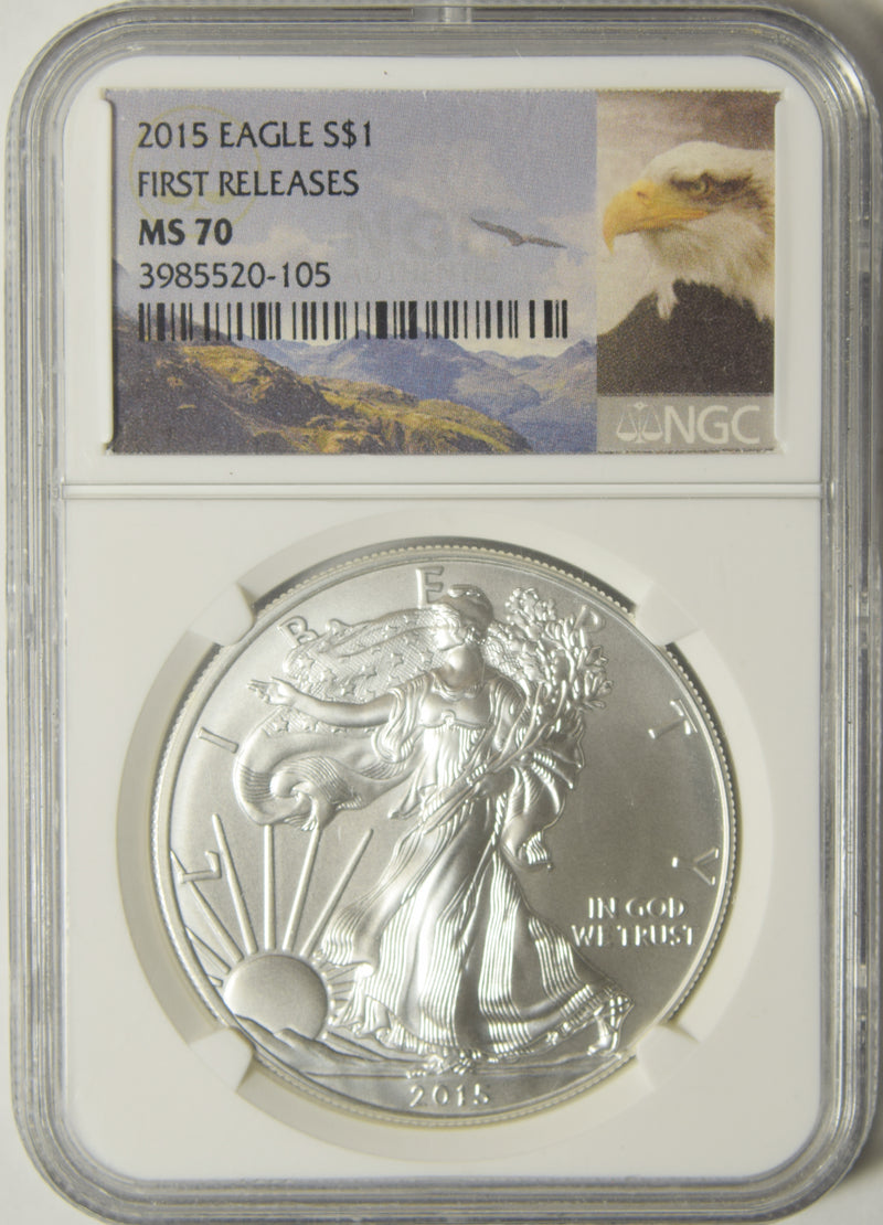 2015 Silver Eagle . . . . NGC MS-70 First Releases