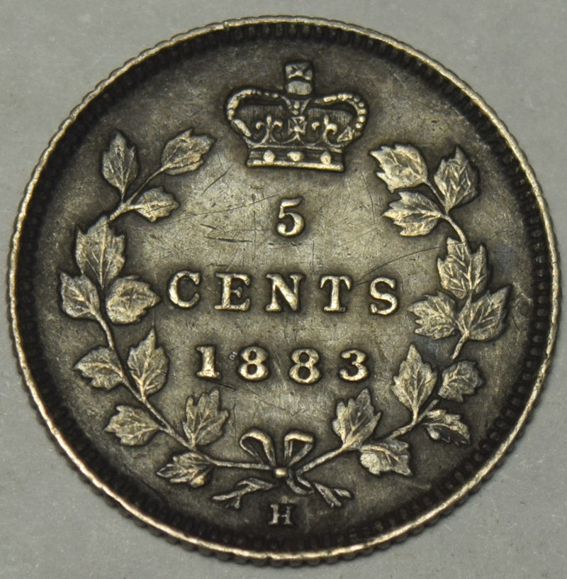 1883 H Canadian 5 Cents . . . . VF/XF