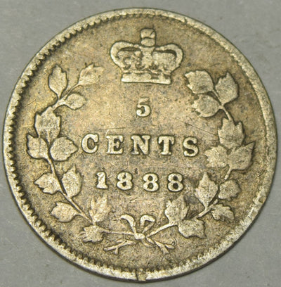 1888 Canadian 5 Cents VG/Fine