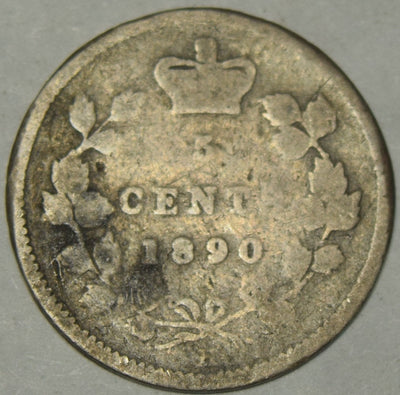 1890-H Canadian 5 Cents About Good