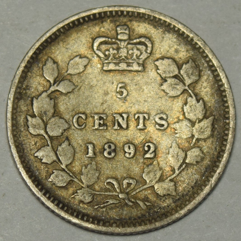 1892 Canadian 5 Cents . . . . Fine